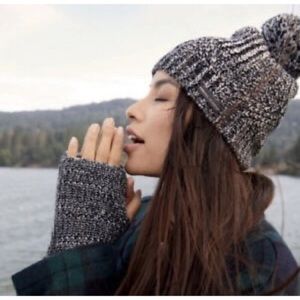 Rebecca Minkoff Marled Beanie + Arm Warmers Set